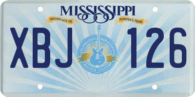 MS license plate XBJ126