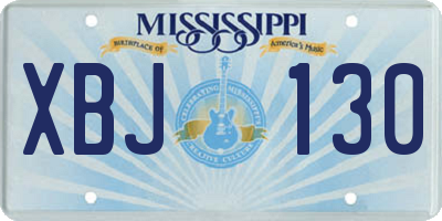 MS license plate XBJ130