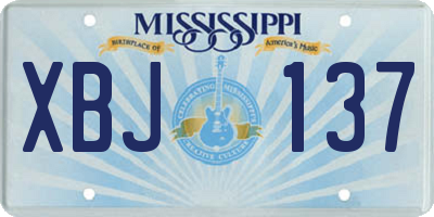 MS license plate XBJ137
