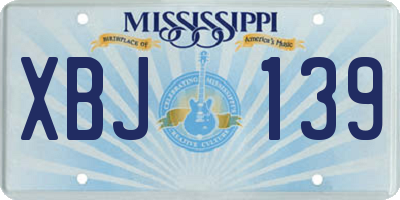 MS license plate XBJ139