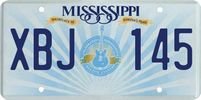 MS license plate XBJ145