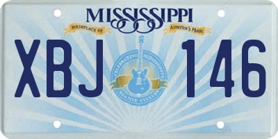 MS license plate XBJ146