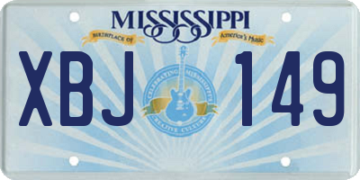 MS license plate XBJ149