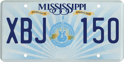 MS license plate XBJ150
