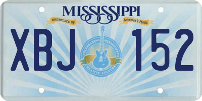 MS license plate XBJ152