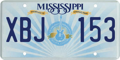 MS license plate XBJ153