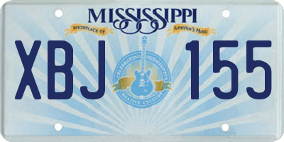 MS license plate XBJ155