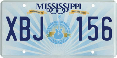 MS license plate XBJ156