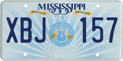MS license plate XBJ157