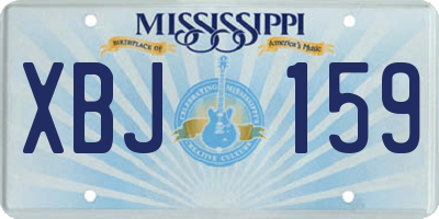 MS license plate XBJ159