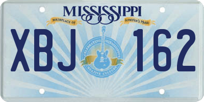MS license plate XBJ162