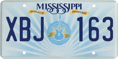 MS license plate XBJ163