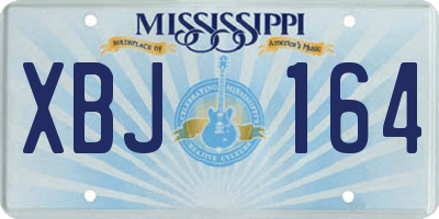 MS license plate XBJ164