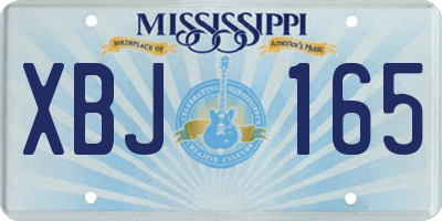 MS license plate XBJ165