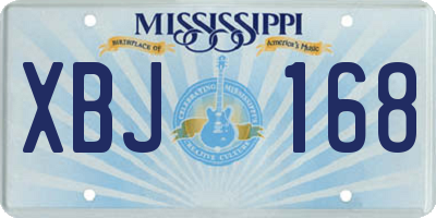 MS license plate XBJ168