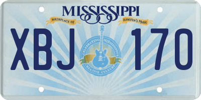 MS license plate XBJ170