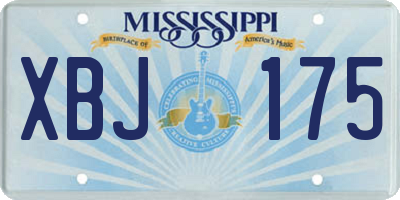 MS license plate XBJ175