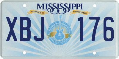 MS license plate XBJ176