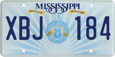 MS license plate XBJ184