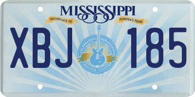 MS license plate XBJ185