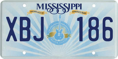 MS license plate XBJ186