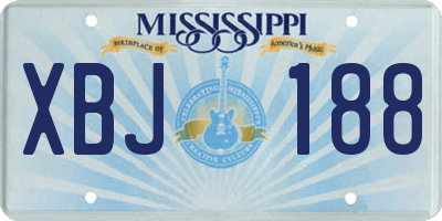 MS license plate XBJ188