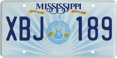 MS license plate XBJ189