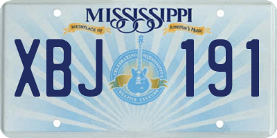 MS license plate XBJ191