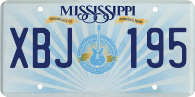 MS license plate XBJ195