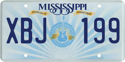 MS license plate XBJ199