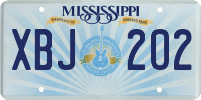 MS license plate XBJ202