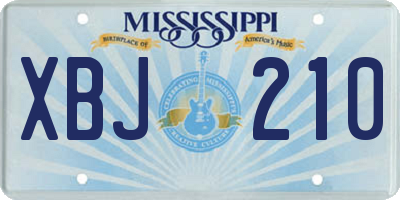 MS license plate XBJ210