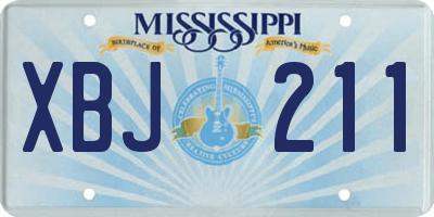 MS license plate XBJ211