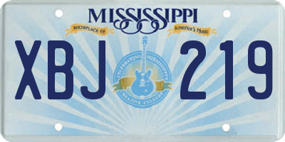MS license plate XBJ219