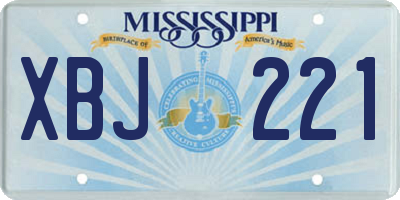 MS license plate XBJ221