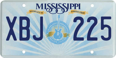MS license plate XBJ225
