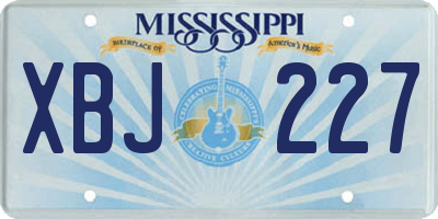 MS license plate XBJ227