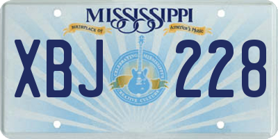 MS license plate XBJ228