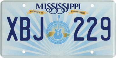MS license plate XBJ229