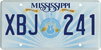 MS license plate XBJ241