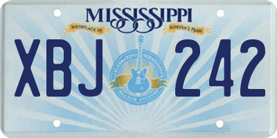 MS license plate XBJ242