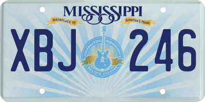 MS license plate XBJ246