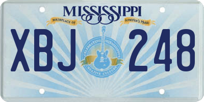 MS license plate XBJ248