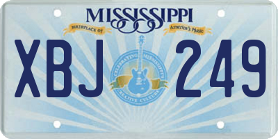 MS license plate XBJ249