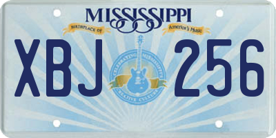 MS license plate XBJ256