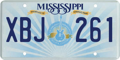 MS license plate XBJ261