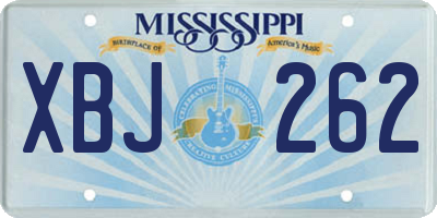 MS license plate XBJ262