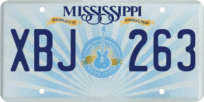 MS license plate XBJ263
