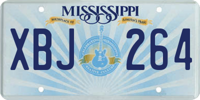 MS license plate XBJ264