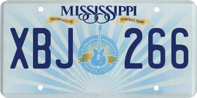MS license plate XBJ266